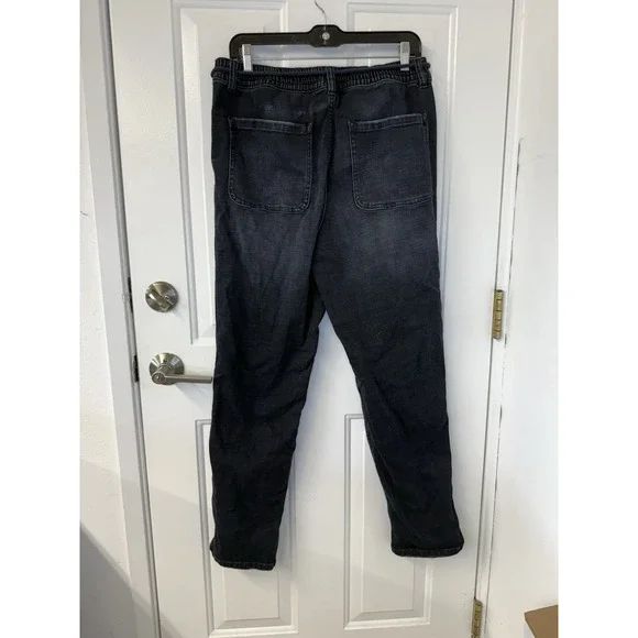 NEW RSQ DARK WASH‎ JEANS BEACH PANTS MENS SIZE MEDIUM ELASTIC WAIST - Picture 2 of 4